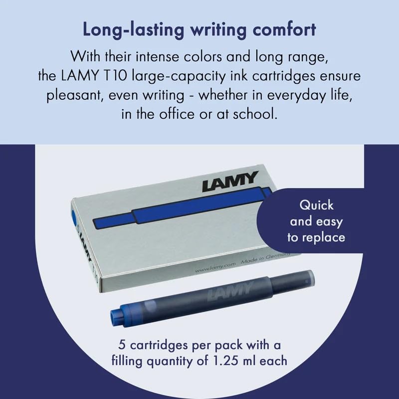 Image of LAMY Safari Fountain Pen Medium Nib Combo | Umbra Body with Metal Clip | Matt ASA Plastic Body & Chromium-Plated Steel Nib | With 10 Pcs Blue T-10 Cartridge & Z-28 Converter