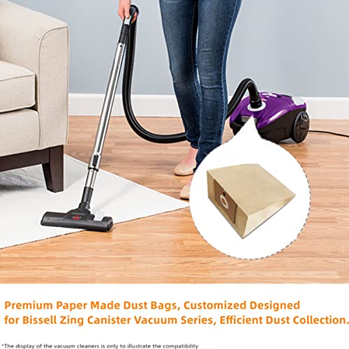 Jedeleos Replacement Dust Bags For Bissell Zing & Powerforce Bagged Canister 4122, 4122D, 1668, 1668C, 1668W, 2154A, 2154C, 2154W, 1608, Replace Parts 2138425 (Pack Of 6) #TOP4