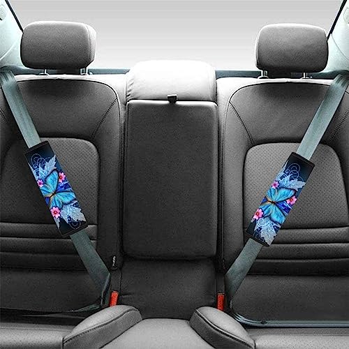 Buybai Blue Butterfly Seat Belt Cover 2 Packs For Women Cute Panda Pattern Soft Car Seat Belt Pad Cover Seat Belt Shoulder Pads For Adults Kids #TOP1