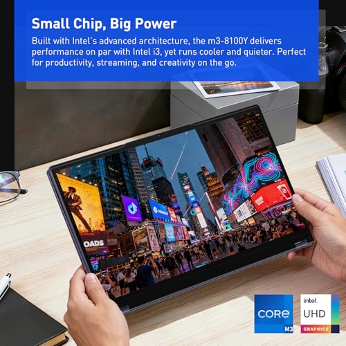 Image of 15.6 Inch 2-in-1 Touchscreen Laptop, 360 Flip Convertible Notebook, Core m3-8100Y, 16GB RAM 512GB SSD, FHD IPS Display, Win 11 Pro, WiFi 5, BT 5.1, Lightweight Computer for Work, Study & Travel