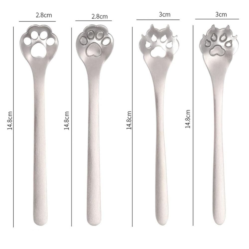 Cuillère à Café Design Griffe De Chat/chien - Acier Inoxydable, 15 Cm - Pour Café, Thé, Dessert - Multicolore, Non Creuse