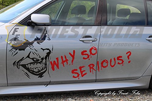 Finest-Folia UG - Pegatina para Coche (lámina de Carbono, Compatible con VW, Opel, BMW, etc.), diseño de Joker de Batman