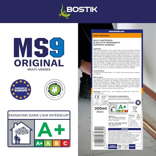 Mastic Bostik MS9 Original : réparer les fuites et fixer les objets sans clou