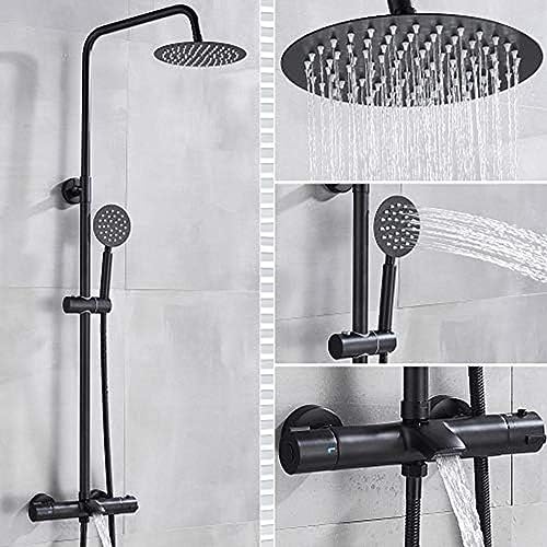 AJYBYUKJ Robinet de Salle de Bains, Pomme de Douche de Pluie chromée, Robinet de Bain thermostatique, Baignoire Murale, mitigeur de Douche, Robinet de Douche, Ensemble de Douche Beauty Comes