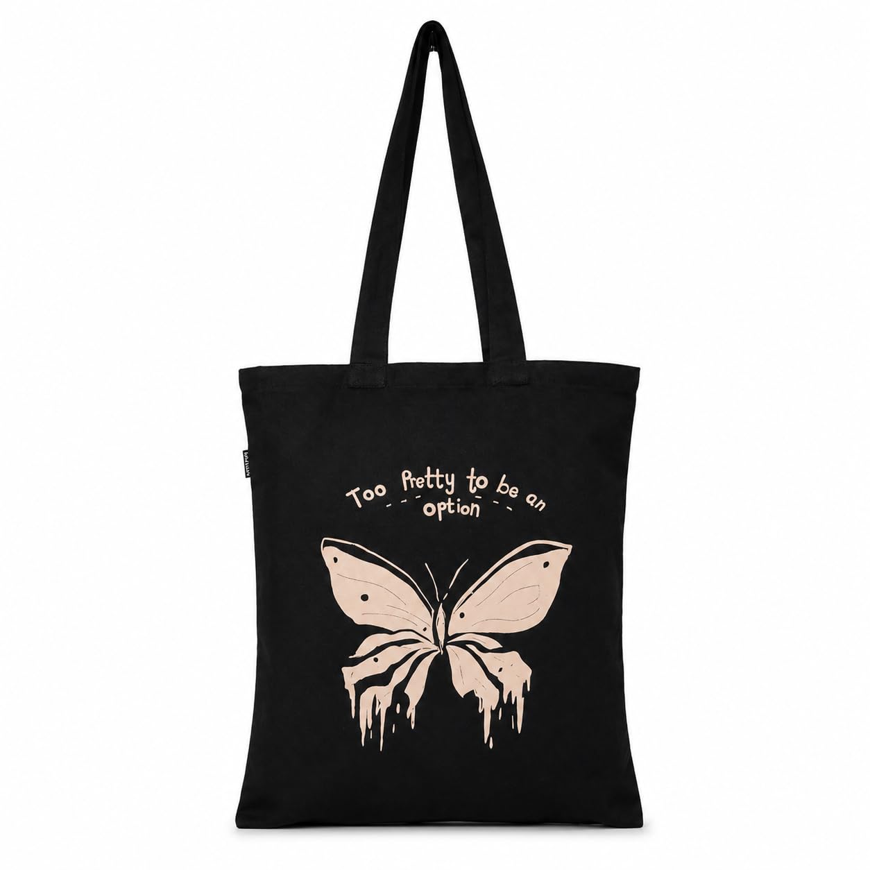 danioo "don't worry we carry" DANIOO Canvas Reusable Cloth Tote Bag With Zipper and Inner Pocket For Women and Girls, Travel/Beach/Gift/College Tote bag Pack Of 1 (Black)-picture-58