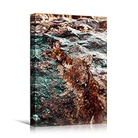 Canvas Wall Art Colored Rock Abstract Colorful Decorative Elements Mixed Media Multicolor Swirly - 12x18 inches