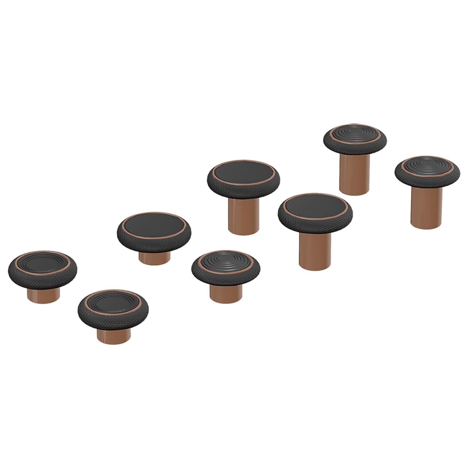 HEXGAMING 8-Pack Replacement Thumbsticks Caps, Stardust Mocha | 2 Height, Domed & Concave Grips, for Phantom & Ultimate Pro Controllers, Base Part NOT Included