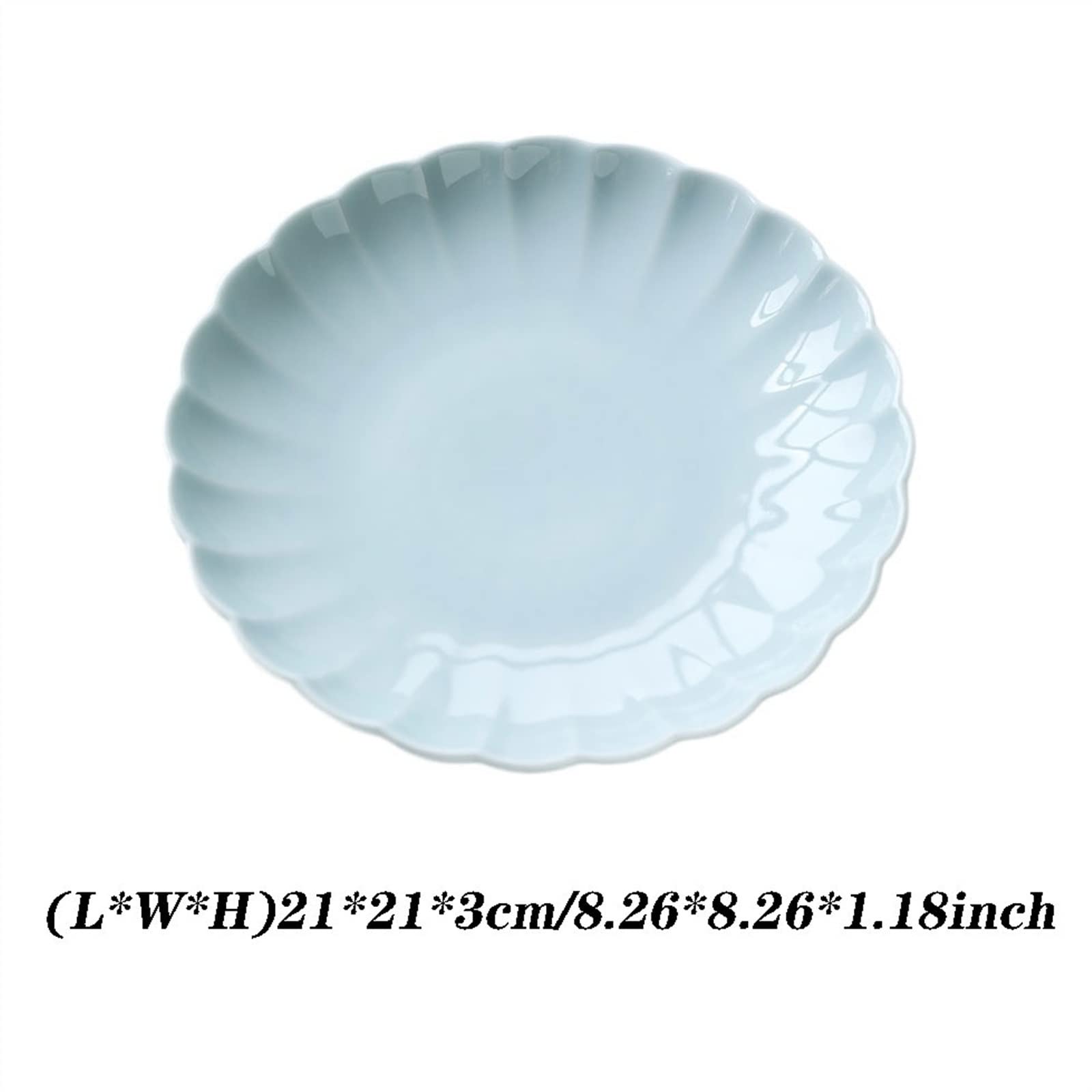 Ciotole di frutta Piatto da frutta Celadon Ciotola da dessert in ceramica Snack domestico Piatto da caramelle Vassoio for alimenti a forma di petalo dal design semplice Piatto di frutta decorativo