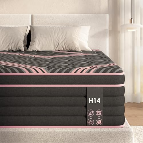 Thctvous 10 Inch Black King Mattress, King Size Memory Foam Mattress for Cool Night & Spinal Alignment, Pressure Relief & Motion Isolation, Edge Support, CertiPUR-US Certified (Pink, 10" King)