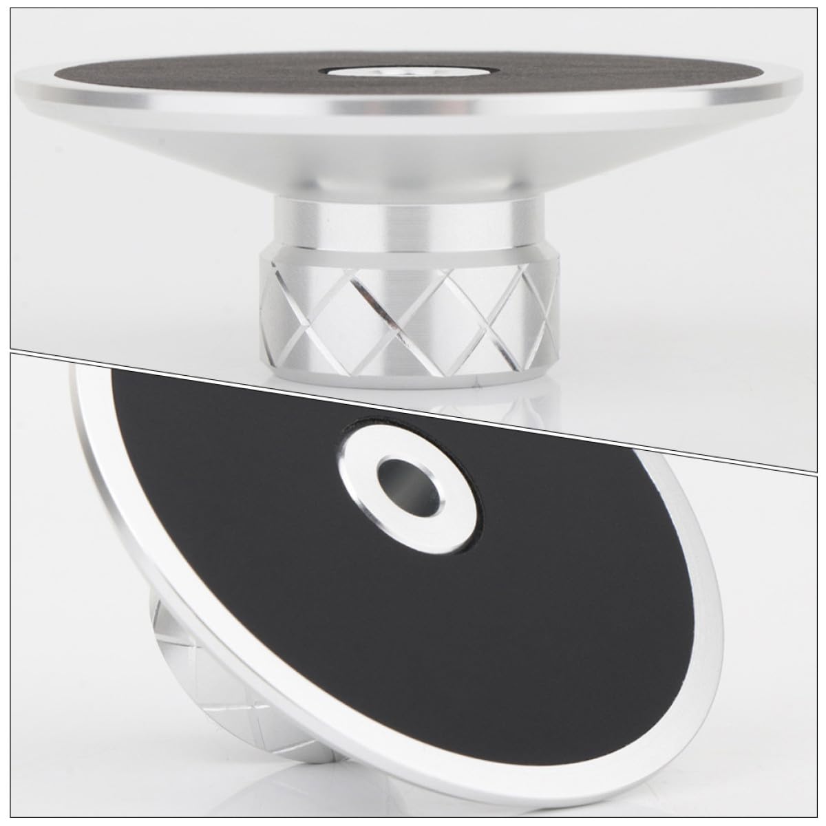 Lurrose Morsetto in Lega di Alluminio e Magnesio per Giradischi Argento Stabilizzatore di Peso Anti-vibrazione Accessorio per Vinili per Dischi in Vinile