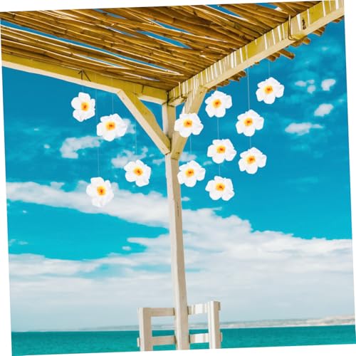 Luxshiny 10個ハイビスカスの造花 本物そっくりの人工花 パーティーやイベントの装飾に ハワイアンフラワー プロップやフォトプロップに [5]