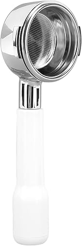 Miniatura 2 de GLOGLOW Portafiltro de café sin fondo, filtro de una sola capa duradero sin fondo, mango de filtro de café para oficina (tipo C2 plástico blanco)