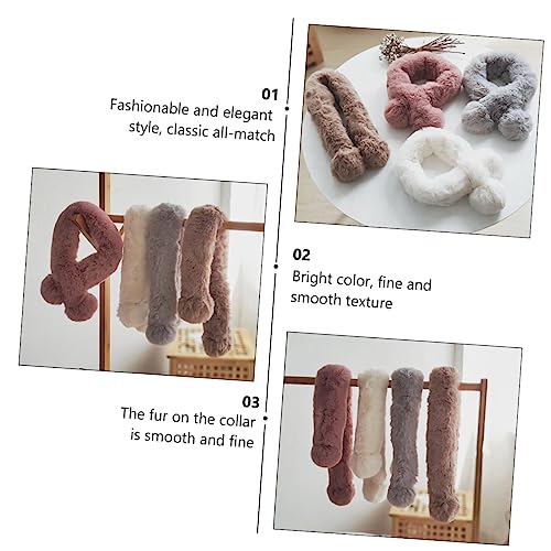 Homoyoyo Plush Scarf - Warm Fluffy Fleece Neck Warmer for - Soft Faux Fur Collar in Pink, Pink, 65X5CM2
