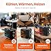 ONBEST 3 in 1 Keramik Elektro Heizlüfter – Elektroheizung klein & leiser Heizungslüfter mit Thermostat (1000/1500 W + 4 W Ventilator), energiesparender elektrischer Heizer/Heizgebläse für Innenräume
