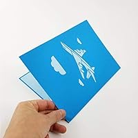 Vista 2 de Jet Airplane Pop Up Card - Tarjeta de cumpleaños, tarjeta de graduación, tarjeta de felicitación, tarjeta de jubilación, tarjeta de aniversario