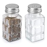Accmor 2 Pack Glass Salt and Pepper Shakers Set, Vintage Sal...