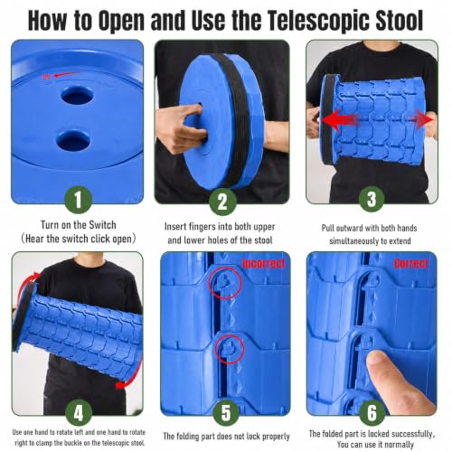 Image of Doseno Collapsible Stool, Foldable Portable Stool for Adults, 1-Pack