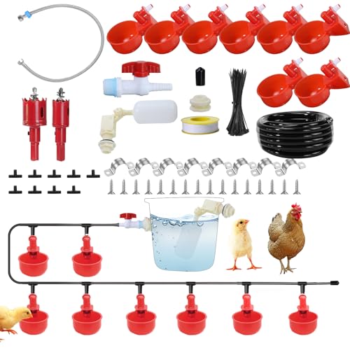 Automatic Chicken Watering System Including 8 Chicken Water