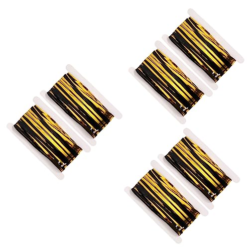 ABOOFAN 6 Peças Cortina De Chuva De Preto Cortina Preta e Dourada Cortina De Ouropel Metálico Cortin