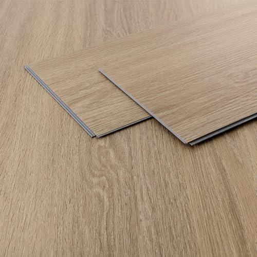 ML-Design Revêtement de Sol Clipsable en Vinyle 122cm x 18cm x 4,2mm 1,54m²/7 Planches Chêne Marron Golden Hour Imitation de Parquet Lames en PVC Emboîtables Antidérapant Étanche Classe Charge 34