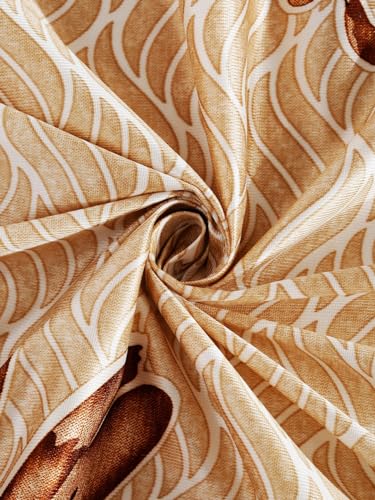 Image of Home Sizzler 2 Pieces Sunflower Panel Eyelet Polyester Door Curtains - 7 Feet, Gold