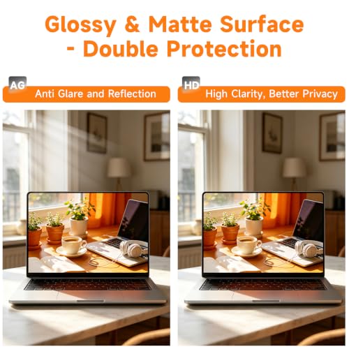 Image of Removable Magnetic Laptop Privacy Screen 15.6 Inch 16:9 | Anti-Glare Blue Light Filter, Computer Privacy Screen Shield for 15.6'' Hp Acer Asus Lenovo Dell Samsung Portable Monitor