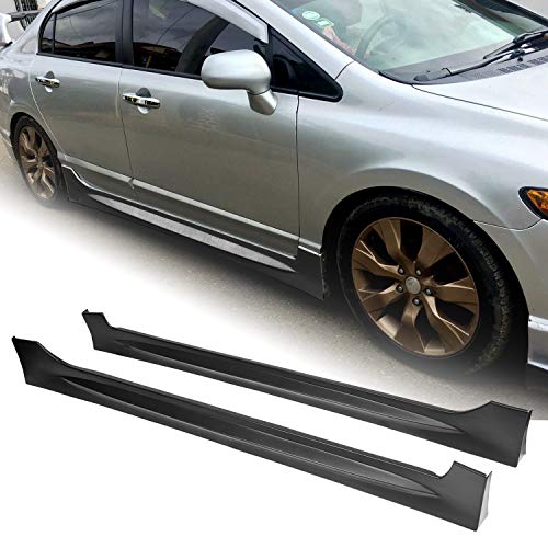 Jmtaat Side Skirts Extension Panel Compatible With 2006-2011 Honda Civic 4 Door Sedan Black Bottom Side Line Extension Rr Style #TOP15