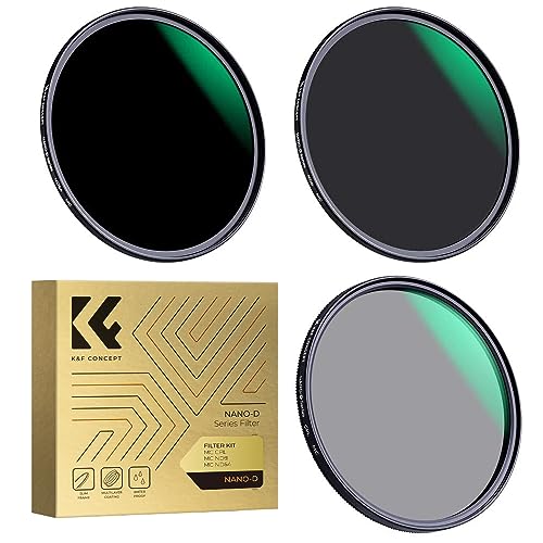 K&F Concept Nano-D Kit de Filtros para Objetivo 77mm ND8 ND64 y 77mm Polarizado Circular(CPL) con Funda