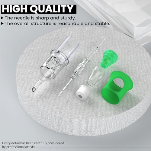 Wormhole Tattoo Needles Tattoo Cartridge Needles 20Pcs Mixed Sizes 1203RL 1205RL 1205RM 1207RM Disposable Tattoo Needle Cartridges with Finger Ledge Round Liner Shader Magnum for Tattoo Machine Pen - Thumbnail 7