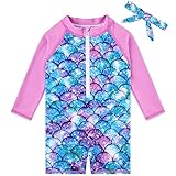 TUPOMAS Baby Rash Guard Girls Swimsuit Toddler Long Sleeve UPF 50+ Sun Protection Sunsunit Mermaid Scale Rashguard Swim Swimwear24-36 Months
