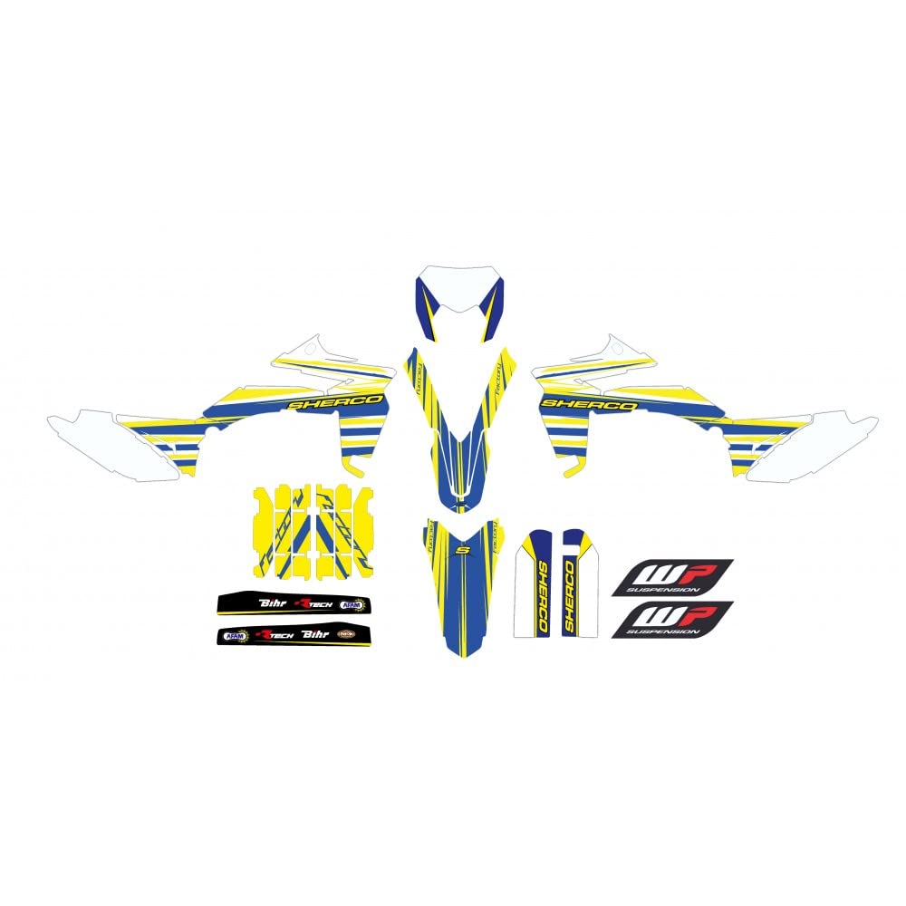 Stickers Sherco SE R SE F 2013-2016 jaunes pour masquer les rayures