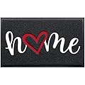 StepLively Door Mat Home Welcome Mats Outdoor and Indoor, Heavy-Duty Low-Profile Non-Slip Front Welcome Mat for Home Entrance, Outside Entry, Yard, Floor, Patio (30''x17.5'', Black)