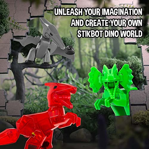Zing Stikbot Dino Combo 5 Pack, Set Of 5 Stikbot Collectable Dino Action Figures, Create Stop Motion Animation #TOP3