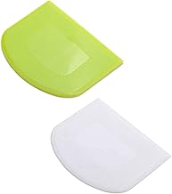 2 Piece Dough & Bowl Scrapers,BPA Free Plastic Dough Cutter,Thickened Flexible Scraper for Bowl,Versatile Scraper for Home and Kitchen, Removal, Dough Mixing, Cake Decoration(White & Green) Fashion