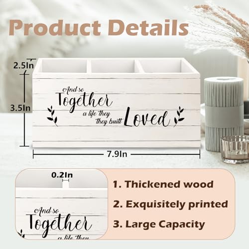 Image of and So Together They Built a Life They Loved Makeup Brush Toothbrush Holder Organizer, Anniversary Wedding Couples Gifts Wooden Pen Pencil Holder for Home Office Desk Accessories