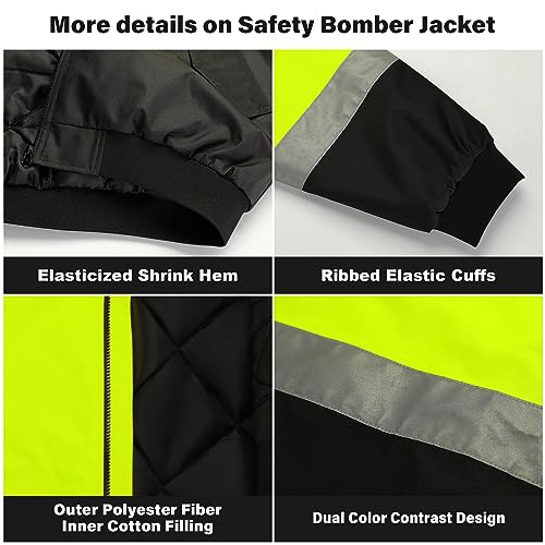 Sports Direct High Visibility Fleece Lined Bomber Jacket Class 3 ANSI ...