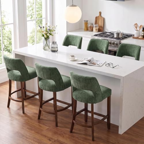 Image of VKNOW Bar Stools Set of 6, 26 inch Counter Height Bar Stools, Bright Green