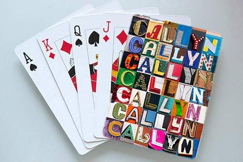 CALLYN Personalized Playing Cards Using Sign Letters