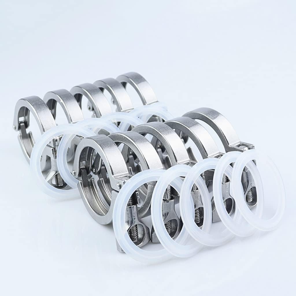 1pcs SS304 Stainless Steel Tri Sanitary Fitting for Home Brewing - 50.5mm-119mm Ferrule OD with Silicone Gasket(102mmx119)