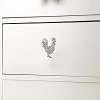 Vista 4 de Perillas de pollo, pomos de gallo para armario y cajones, pomos decorativos de zinc dorado en forma de gallo para cocina, armario, tocador, muebles