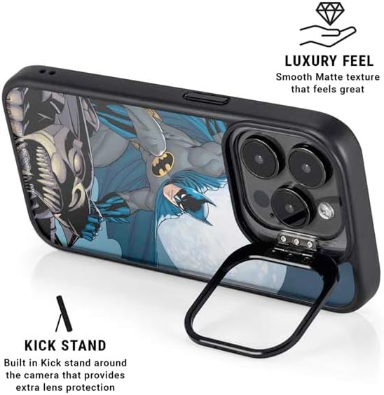 Skinit Kickstand Phone Case Compatible with iPhone 16 Pro Max - Officially Licensed DC Comics Batman Watches Over The City Design