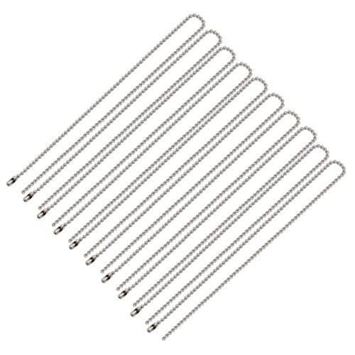 Aexit 10pcs Stainless Lighting fixtures and controls Steel Clasp Ball Chain Keychain Silver Tone 1.5mm Dia 15cm Length