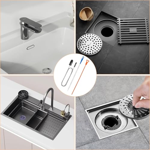 3er-Pack Abflussreiniger Spirale,Rohrreinigungsspirale,Spirale Abfluss Rohrreinigung,Abflussreiniger Sticks,Rohrreiniger Abflussbürste,Abflussspirale für Küche und Dusche,Spiralförmige Rohrreini