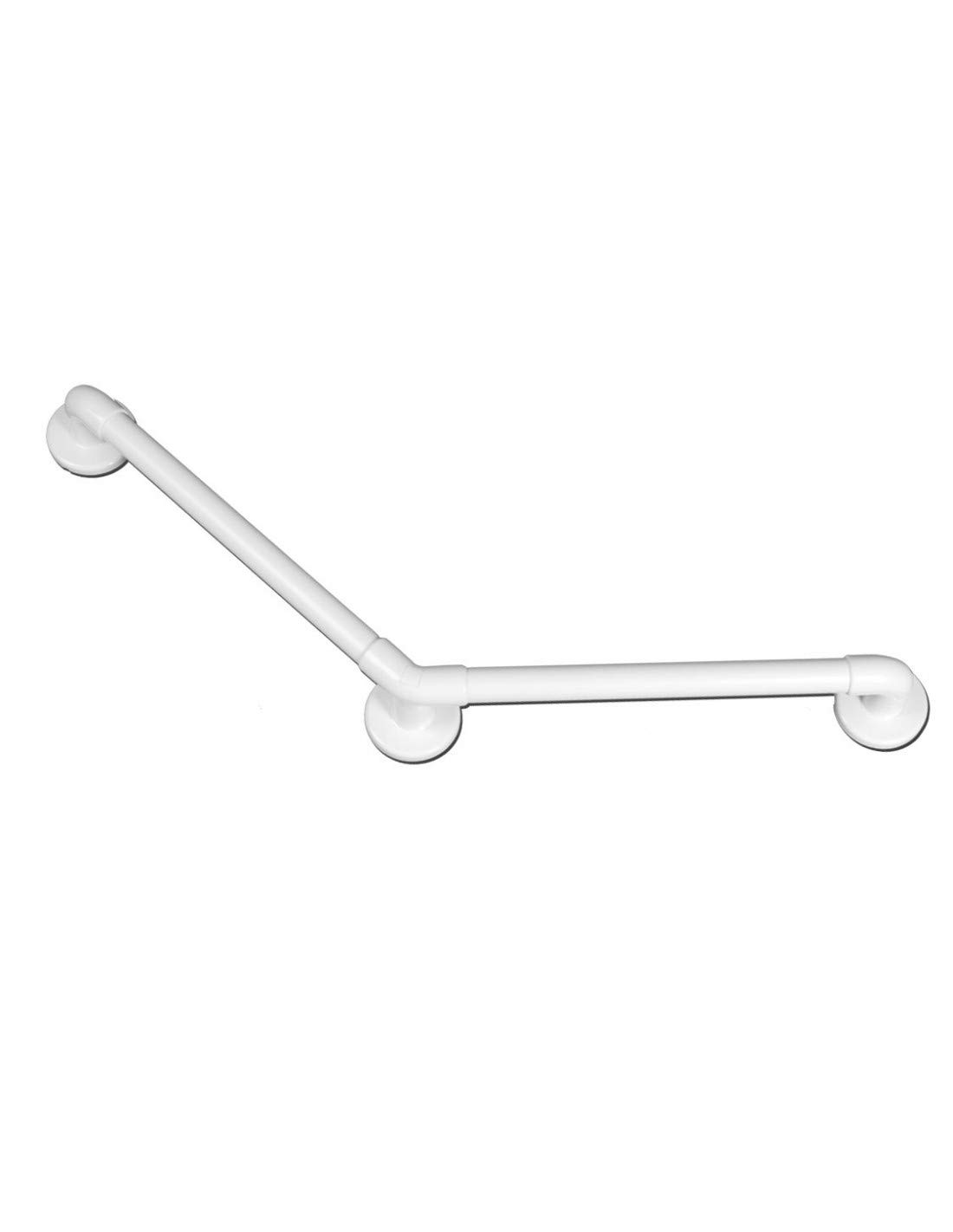 Barre d'Appui Lisse Coudée 135°, 300mm x 300mm, Blanc
