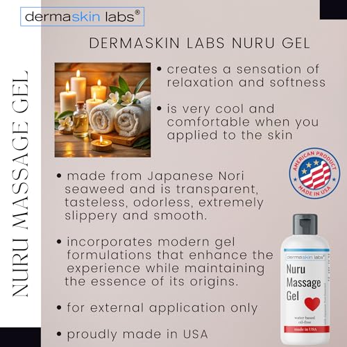 Nuru Gel de massagem corporal corporal totalmente à base de água natural, não mancha, não oleoso, su