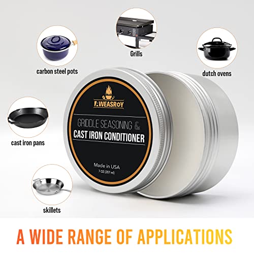 Aweasroy Griddle Seasoning For Blackstone And Cast Iron And Carbon Steel Seasoning, Maintain A Cleaner Non-Stick Skillet, 7 Ounce #TOP4