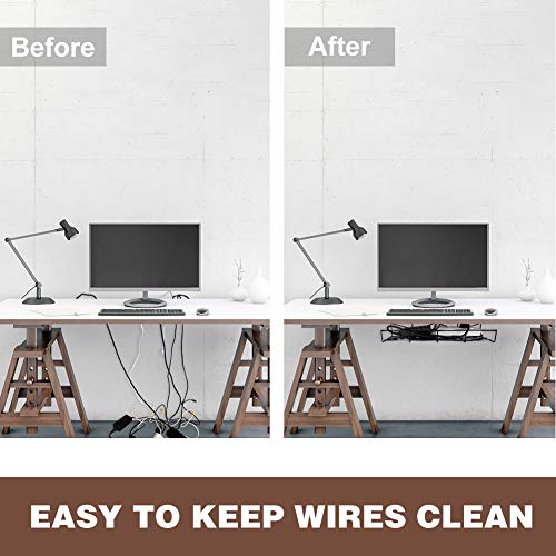 Under Desk Cable Tray Cable Organizer Tray for Wire Management,Metal Wire Cable Tray for Office,Home,Studio and More - Thumbnail 3