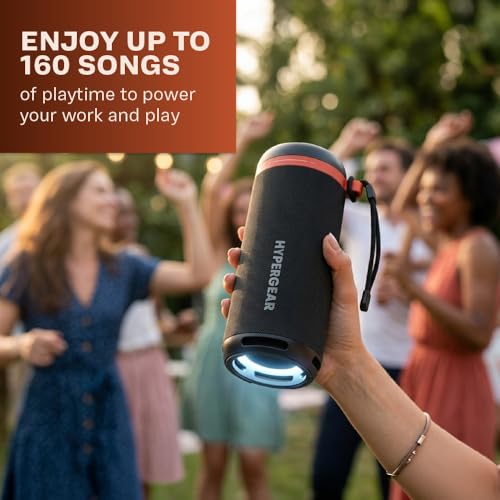 Image of HyperGear SoundTower Bluetooth Speaker - Portable Speaker with Bluetooth, Wireless BT5.4 Connection, Loud Boosted Bass HD Sound, Compact Design for Indoor & Outdoor Use