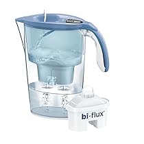 LAICA Stream Line Caraffa Filtrante – 2,3L – Blu – Timer Digitale – 1 Filtro bi-flux Incluso, Preserva i Sali Minerali Utili all’Organismo e Riduce Cloro e Metalli Pesanti – Made in Italy