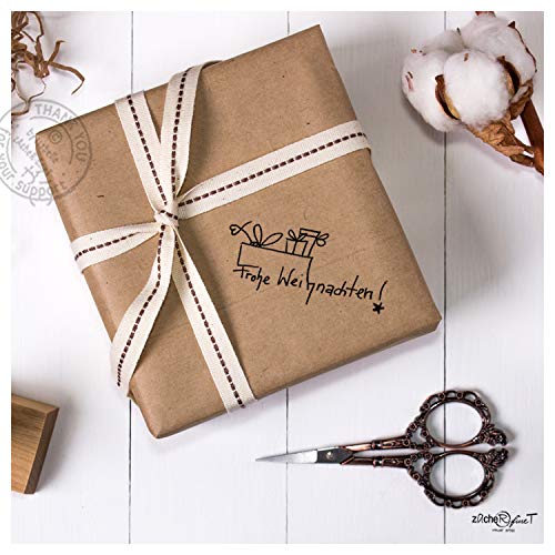 Weihnachtsstempel "Frohe Weihnachten" - Handgeschrieben Mit Baum Motiv